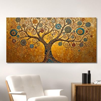 Quadro Albero Della Vita Spirali Oro E Blu avt17 quadro stampa su tela