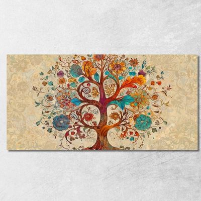 Quadro Albero Della Vita Fiori Vivaci Colorati avt21 quadro stampa su tela