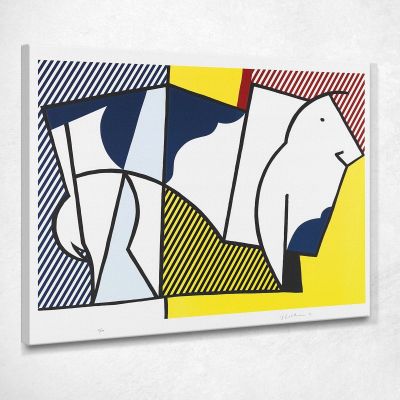 Toro Iii Dalla Serie Bull Profile Roy Lichtenstein rl63 quadro stampa su tela