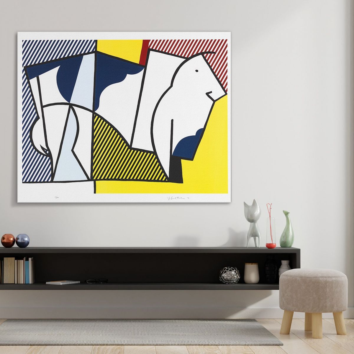Toro Iii Dalla Serie Bull Profile Roy Lichtenstein rl63 quadro stampa su tela
