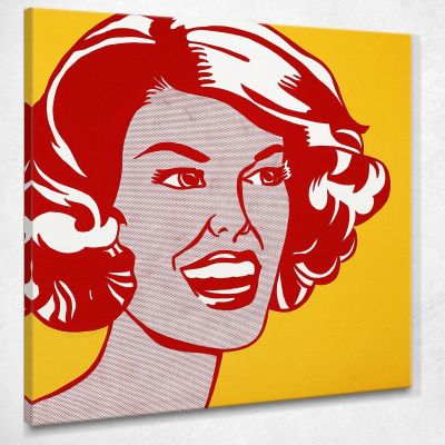 Testa Rosso E Giallo Roy Lichtenstein rl69 quadro stampa su tela
