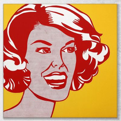 Cabeza Roja Y Amarilla Roy Lichtenstein, rl69 cuadro en lienzo