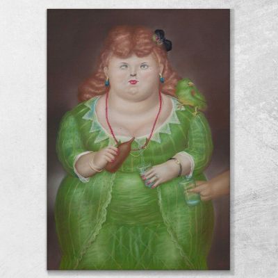 Mujer Con Loro, 1973 Fernando Botero, fb29 cuadro en lienzo
