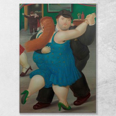 Pareja De Baile Fernando Botero, fb42 cuadro en lienzo