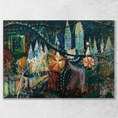 Luna Park Joseph Stella, JST1 drucken auf leinwand