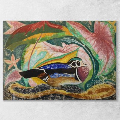 Ninfea E Marmotta Joseph Stella JST9 quadro stampa su tela