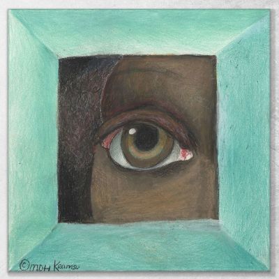 Ojos Marrones Margaret Keane, MKE55 cuadro en lienzo