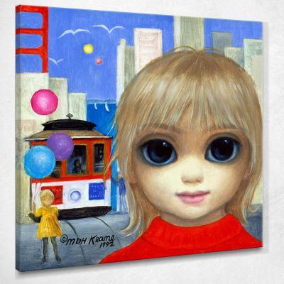 Ragazza Di Citta' Margaret Keane MKE58 quadro stampa su tela