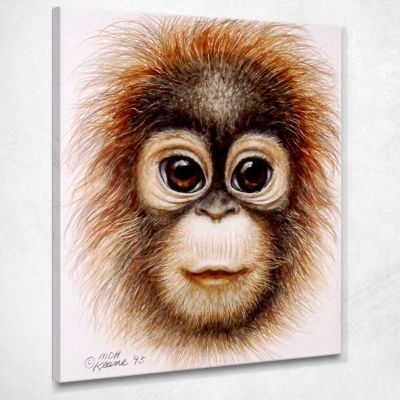 Orangutan Margaret Keane MKE99 quadro stampa su tela