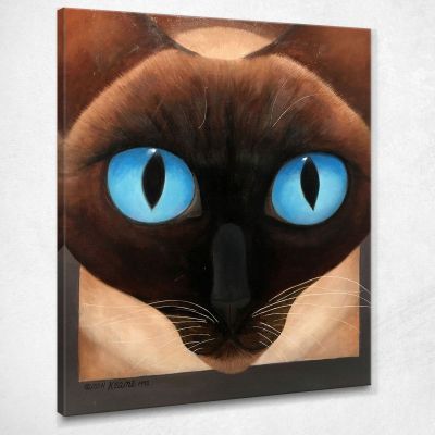 Gatto Siamese Margaret Keane MKE107 quadro stampa su tela