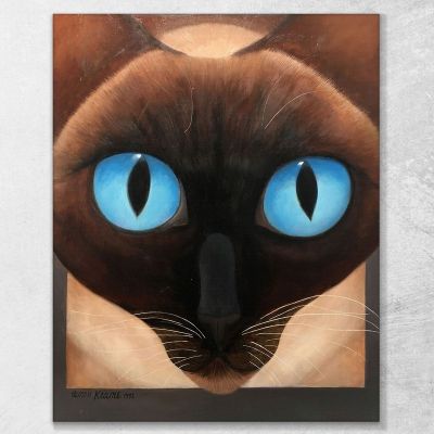 Gato Siamés Margaret Keane, MKE107 cuadro en lienzo