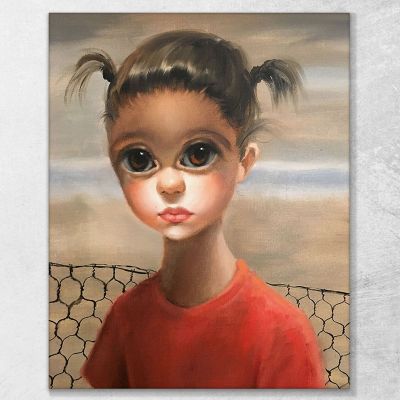 Ojos Grandes Con Coletas Sin Título Margaret Keane, MKE119 cuadro en lienzo