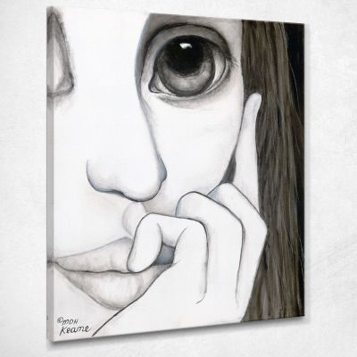Aspettando Il Gioco Margaret Keane MKE121 quadro stampa su tela