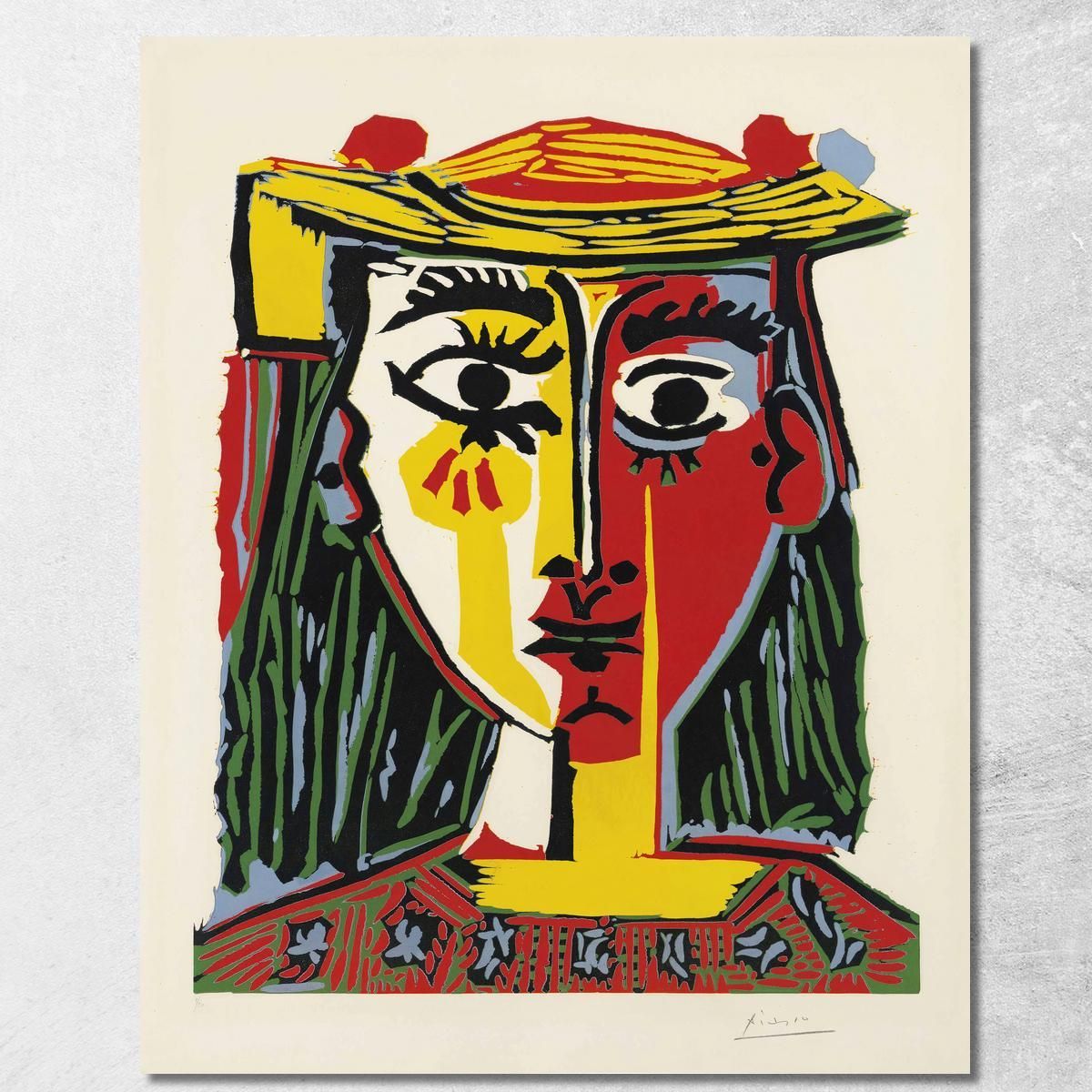Pablo Picasso、BUSTE DE FEMME AU CHAPEAU Bust Of A Woman With A Hat Buste De Femme Au Chapeau Pablo