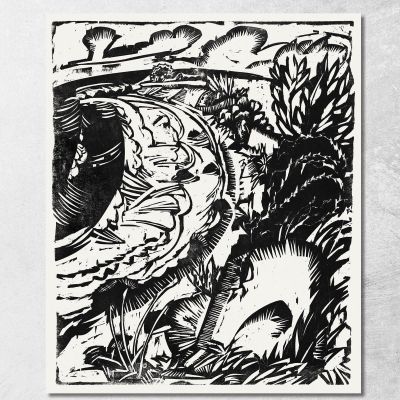 Paesaggio Di Dune Con Una Baia Curva Ernst Ludwig Kirchner elk30 quadro stampa su tela