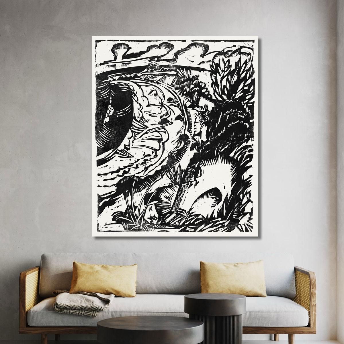 Paesaggio Di Dune Con Una Baia Curva Ernst Ludwig Kirchner elk30 quadro stampa su tela