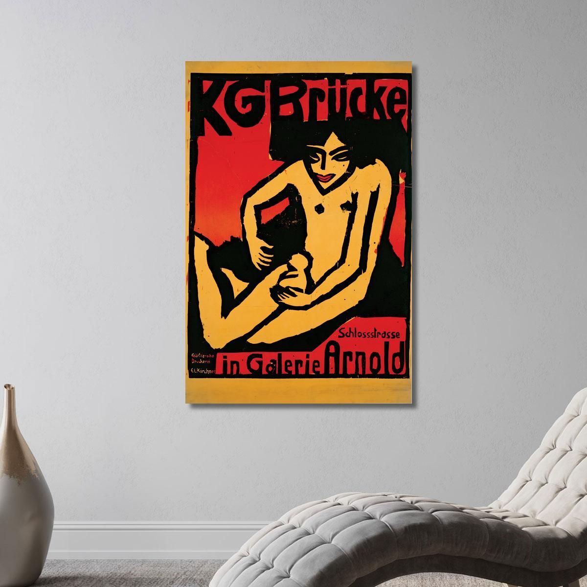Manifesto Per La Mostra Del Gruppo Di Artisti Die Brucke Ernst Ludwig Kirchner elk33 quadro stampa su tela