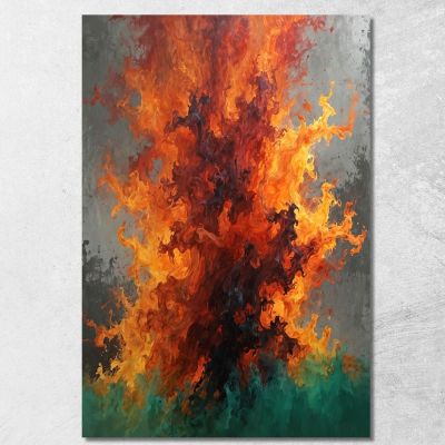 Quadro Astratto Con Fiamme Rosse E Arancioni abs15 quadro stampa su tela