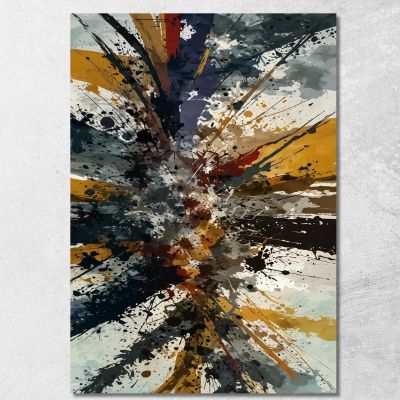 Quadro Astratto Dinamico Con Schizzi Di Colore abs24 quadro stampa su tela