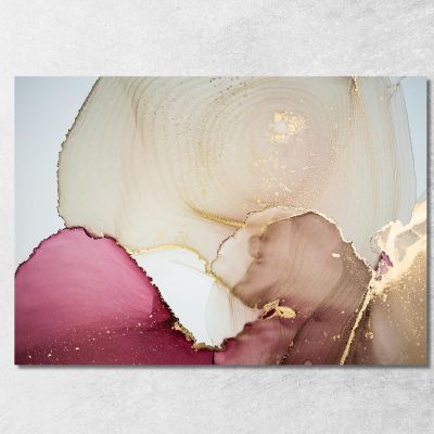 Quadro Astratto Elegante Con Sfumature Rosa E Dettagli Dorati abs30 quadro stampa su tela