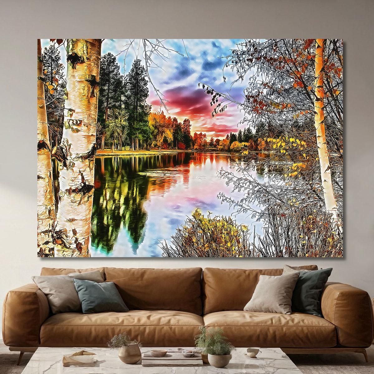 Quadro Astratto Natura Sul Lago abs60 quadro stampa su tela