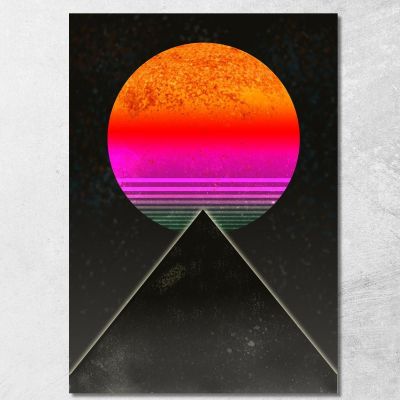 Quadro Astratto Sole Geometrico abs72 quadro stampa su tela