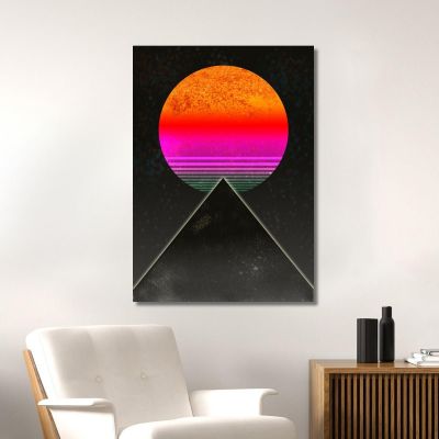 Abstract Painting Geometric Sun , abs72 canvas print
