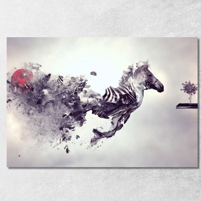 Quadro Zebra Astratto Effetto Dinamico Originale abs91 quadro stampa su tela