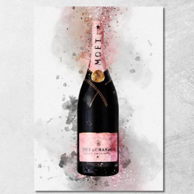 Quadro Moderno Champagne Astratto Moet Et Chandon Sfumature Rosa chm4 quadro stampa su tela