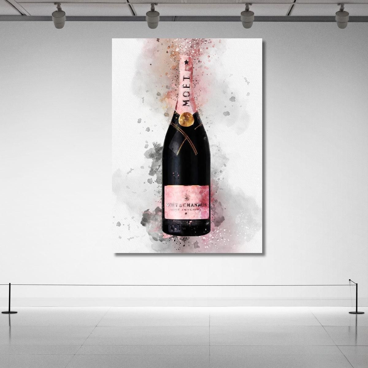 Quadro Moderno Champagne Astratto Moet Et Chandon Sfumature Rosa chm4 quadro stampa su tela