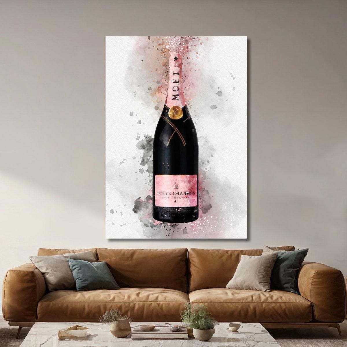 Quadro Moderno Champagne Astratto Moet Et Chandon Sfumature Rosa chm4 quadro stampa su tela