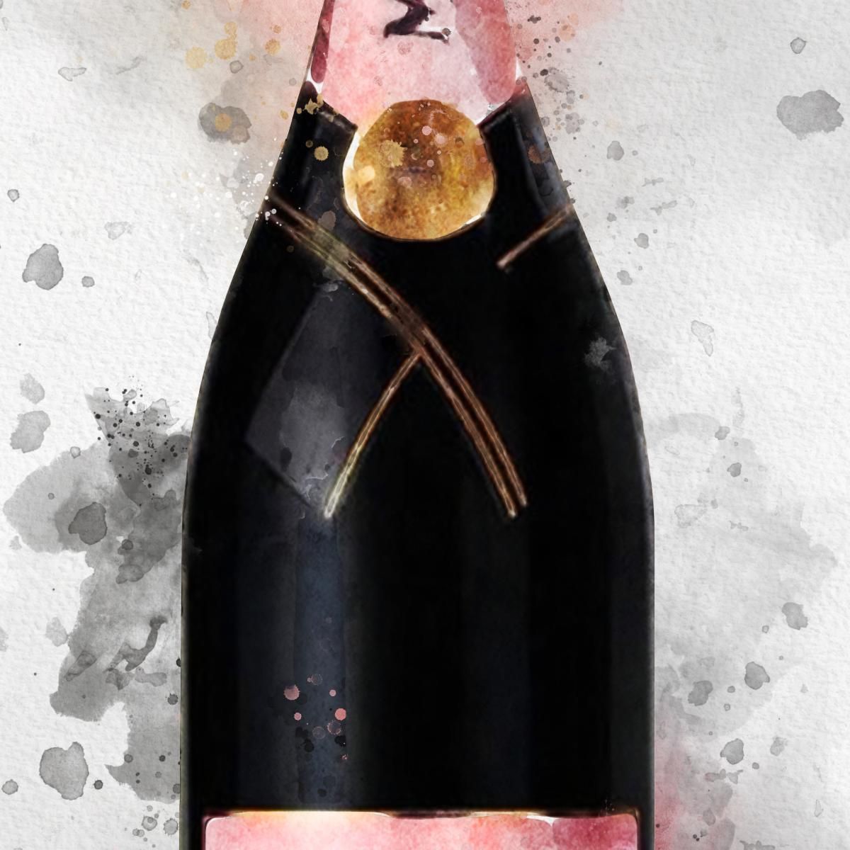 Quadro Moderno Champagne Astratto Moet Et Chandon Sfumature Rosa chm4 quadro stampa su tela