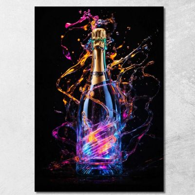 Quadro Moderno Champagne Luminoso Multicolore Energia Vivace chm15 quadro stampa su tela