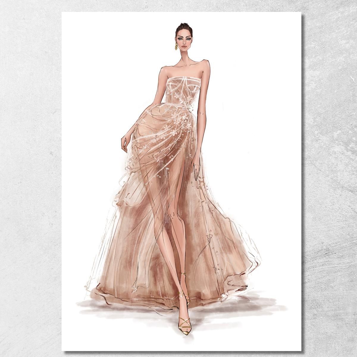 Refined Evening Dress Painting Fashion canvas print