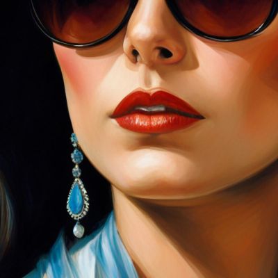 Quadro Donna Elegante Occhiali Neri Sfondo Orientale Fashion fsn36 quadro stampa su tela