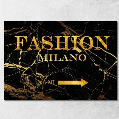 Quadro Fashion Milano Sfondo Marmo Nero E Oro Fashion fsn49 quadro stampa su tela