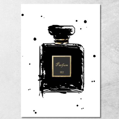 Quadro Profumo Nero Stile Minimal Chic Fashion fsn70 quadro stampa su tela