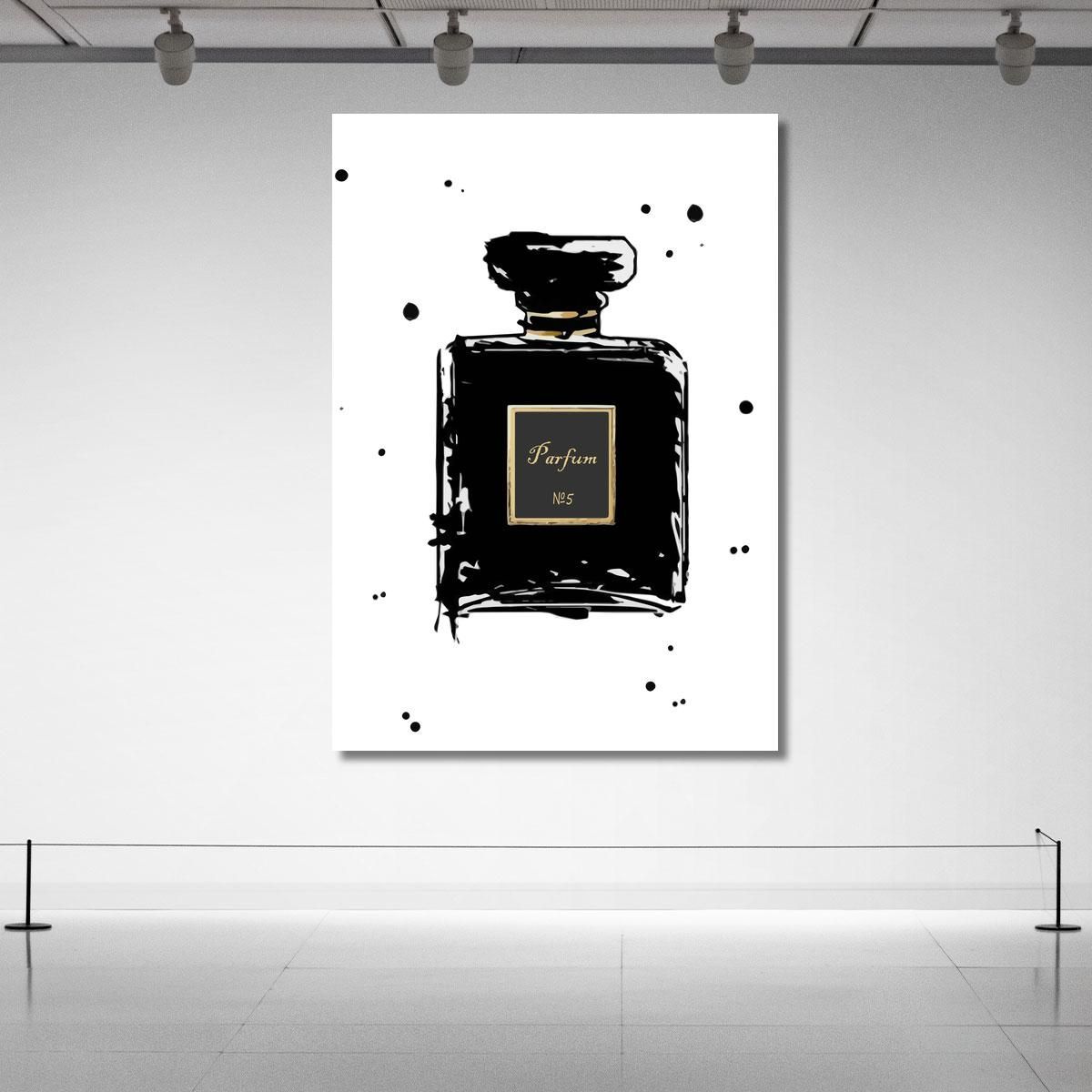 Quadro Profumo Nero Stile Minimal Chic Fashion fsn70 quadro stampa su tela