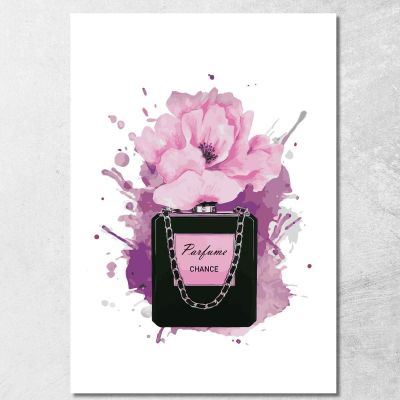 Quadro Profumo Rosa Con Fiore Viola Elegante Fashion fsn71 quadro stampa su tela