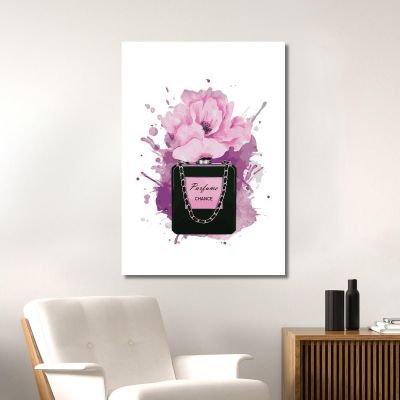 Quadro Profumo Rosa Con Fiore Viola Elegante Fashion fsn71 quadro stampa su tela