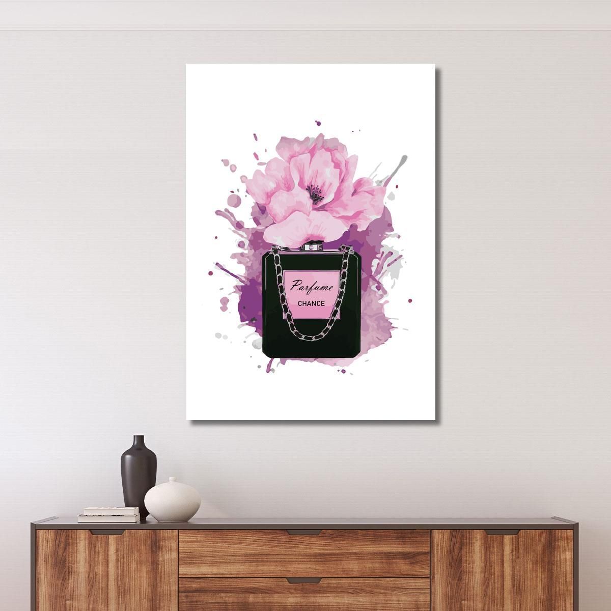 Quadro Profumo Rosa Con Fiore Viola Elegante Fashion fsn71 quadro stampa su tela