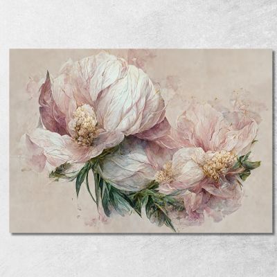 Quadro Artistico Floreale Stile Acquerello Con Fiori Delicati Quadro Moderno Fiori Astratti flp4 quadro stampa su tela
