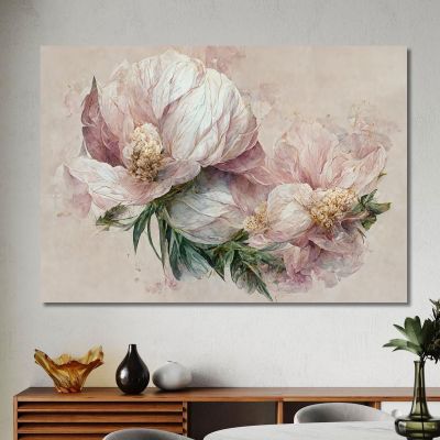 Quadro Artistico Floreale Stile Acquerello Con Fiori Delicati Quadro Moderno Fiori Astratti flp4 quadro stampa su tela