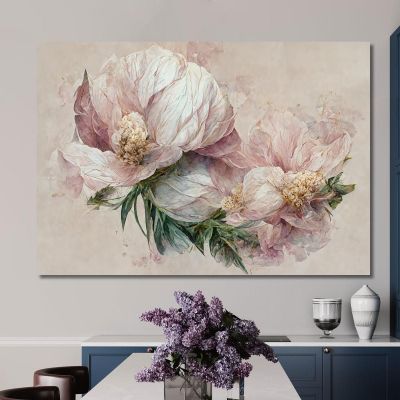 Quadro Artistico Floreale Stile Acquerello Con Fiori Delicati Quadro Moderno Fiori Astratti flp4 quadro stampa su tela