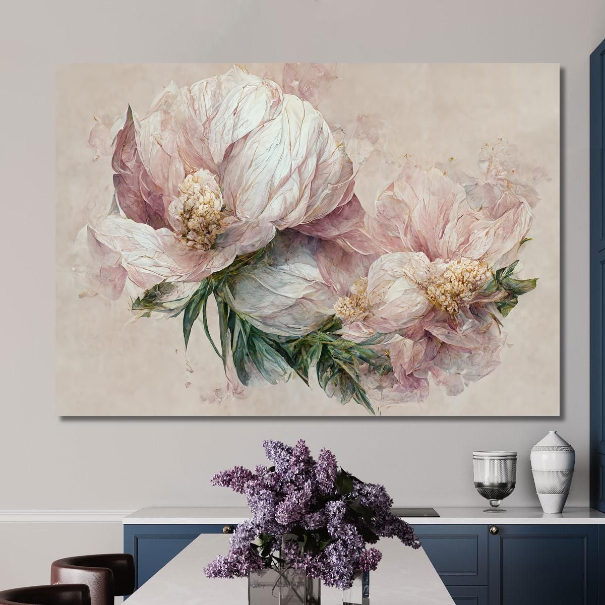 Quadro Artistico Floreale Stile Acquerello Con Fiori Delicati Quadro Moderno Fiori Astratti flp4 quadro stampa su tela