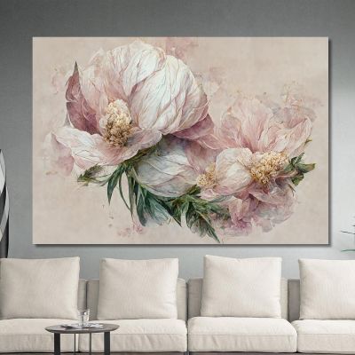 Quadro Artistico Floreale Stile Acquerello Con Fiori Delicati Quadro Moderno Fiori Astratti flp4 quadro stampa su tela