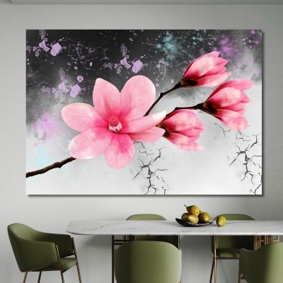 Quadro Fiore Rosa Sfondo Astratto Moderno Quadro Moderno Fiori Astratti flp15 quadro stampa su tela