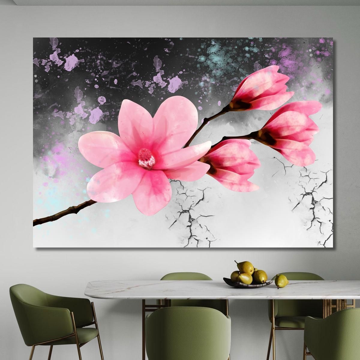Quadro Fiore Rosa Sfondo Astratto Moderno Quadro Moderno Fiori Astratti flp15 quadro stampa su tela