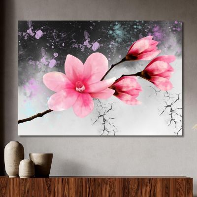 Quadro Fiore Rosa Sfondo Astratto Moderno Quadro Moderno Fiori Astratti flp15 quadro stampa su tela