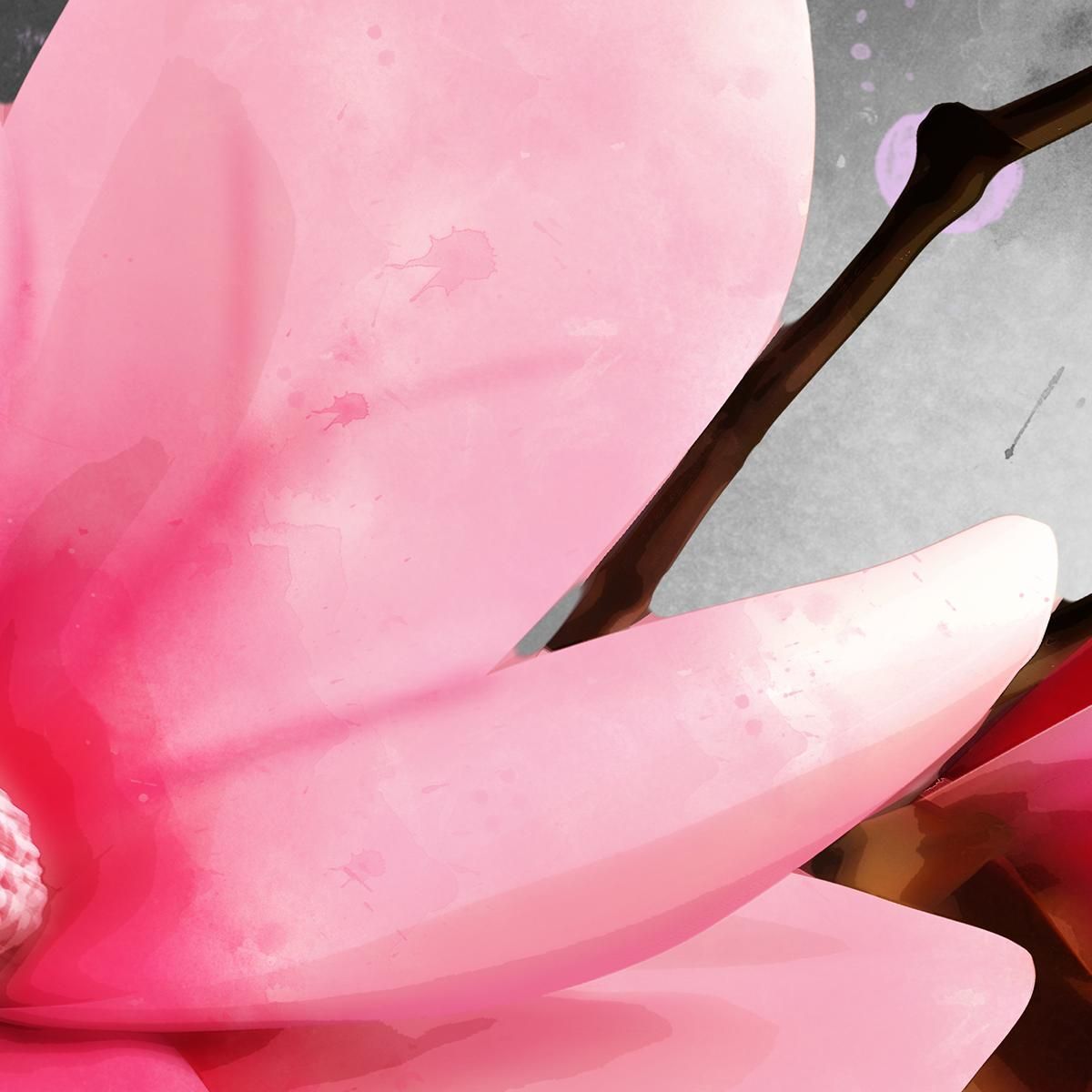 Quadro Fiore Rosa Sfondo Astratto Moderno Quadro Moderno Fiori Astratti flp15 quadro stampa su tela